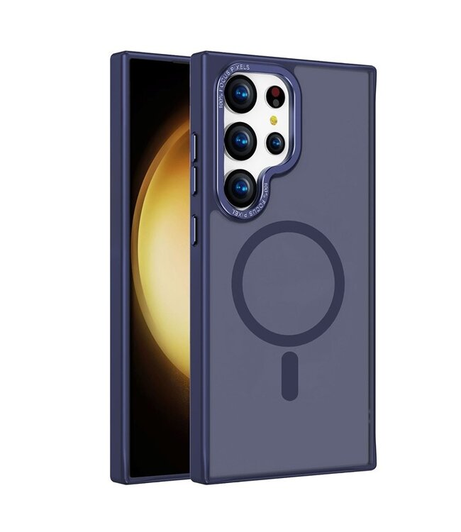 SoFetch Saffierblauw MagSafe Zacht Hybride Hoesje voor de Samsung Galaxy S24 Ultra