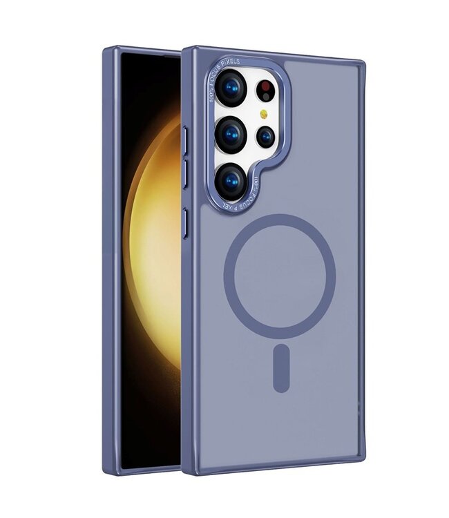 SoFetch Blauw MagSafe Zacht Hybride Hoesje voor de Samsung Galaxy S24 Ultra