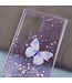SoFetch Paars Vlinders Glitters Hybride Hoesje voor de Samsung Galaxy S24 Ultra