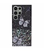 SoFetch Zwart Vlinders Glitters Hybride Hoesje voor de Samsung Galaxy S24 Ultra