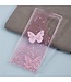 SoFetch Roze Vlinders Glitters Hybride Hoesje voor de Samsung Galaxy S24 Ultra
