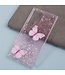 SoFetch Roze Vlinders Glitters Hybride Hoesje voor de Samsung Galaxy S24 Ultra