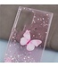 SoFetch Roze Vlinders Glitters Hybride Hoesje voor de Samsung Galaxy S24 Ultra