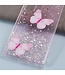 SoFetch Roze Vlinders Glitters Hybride Hoesje voor de Samsung Galaxy S24 Ultra
