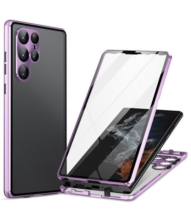 SoFetch Lichtpaars Magnetisch Fullbody Hoesje voor de Samsung Galaxy S24 Ultra