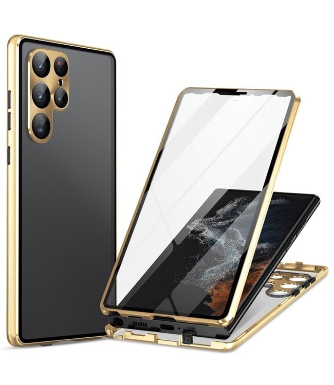 SoFetch Goud Magnetisch Fullbody Hoesje voor de Samsung Galaxy S24 Ultra