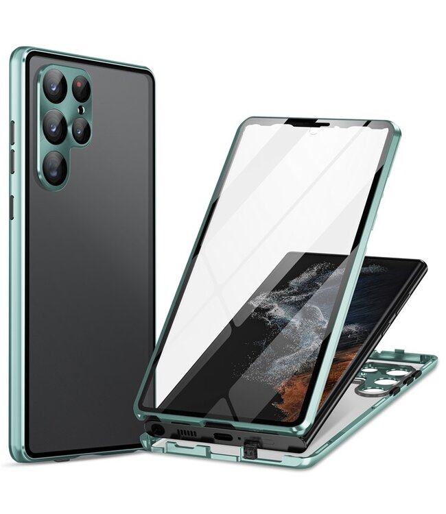SoFetch Groen Magnetisch Fullbody Hoesje voor de Samsung Galaxy S24 Ultra
