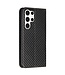SoFetch Zwart Carbon Bookcase Hoesje voor de Samsung Galaxy S24 Ultra