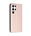 SoFetch Rozegoud Carbon Bookcase Hoesje voor de Samsung Galaxy S24 Ultra