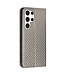 SoFetch Grijs Carbon Bookcase Hoesje voor de Samsung Galaxy S24 Ultra