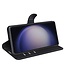 SoFetch Zwart Litchee Bookcase Hoesje voor de Samsung Galaxy S24 Ultra