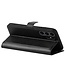 SoFetch Zwart Litchee Bookcase Hoesje voor de Samsung Galaxy S24 Ultra