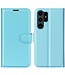 SoFetch Blauw Litchee Bookcase Hoesje voor de Samsung Galaxy S24 Ultra