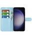 SoFetch Blauw Litchee Bookcase Hoesje voor de Samsung Galaxy S24 Ultra