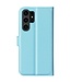 SoFetch Blauw Litchee Bookcase Hoesje voor de Samsung Galaxy S24 Ultra