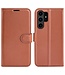SoFetch Bruin Litchee Bookcase Hoesje voor de Samsung Galaxy S24 Ultra