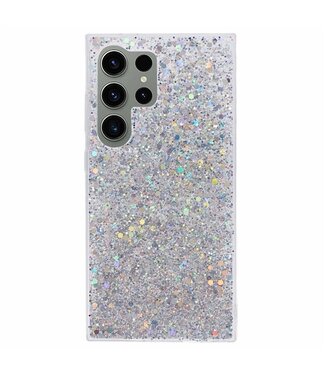 SoFetch Zilver Glitters TPU Hoesje Samsung Galaxy S24 Ultra