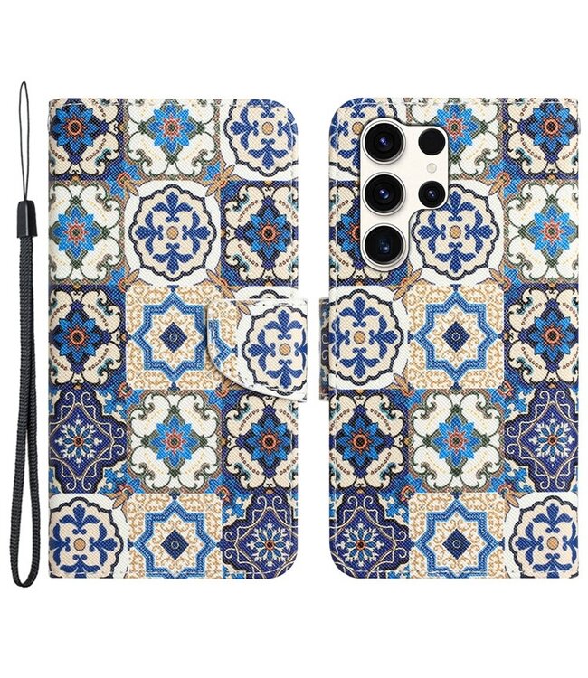 SoFetch  Retrostijl Bookcase Hoesje voor de Samsung Galaxy S24 Ultra