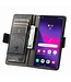 SoFetch Zwart RFID Splitleder Bookcase Hoesje voor de Samsung Galaxy S24 Ultra