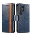 SoFetch Donkerblauw RFID Splitleder Bookcase Hoesje voor de Samsung Galaxy S24 Ultra
