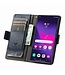 SoFetch Donkerblauw RFID Splitleder Bookcase Hoesje voor de Samsung Galaxy S24 Ultra