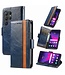 SoFetch Donkerblauw RFID Splitleder Bookcase Hoesje voor de Samsung Galaxy S24 Ultra