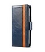 SoFetch Donkerblauw RFID Splitleder Bookcase Hoesje voor de Samsung Galaxy S24 Ultra