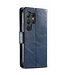 SoFetch Donkerblauw RFID Splitleder Bookcase Hoesje voor de Samsung Galaxy S24 Ultra