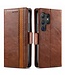 SoFetch Donkerbruin RFID Splitleder Bookcase Hoesje voor de Samsung Galaxy S24 Ultra