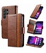 SoFetch Donkerbruin RFID Splitleder Bookcase Hoesje voor de Samsung Galaxy S24 Ultra
