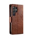 SoFetch Donkerbruin RFID Splitleder Bookcase Hoesje voor de Samsung Galaxy S24 Ultra