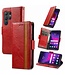SoFetch Rood RFID Splitleder Bookcase Hoesje voor de Samsung Galaxy S24 Ultra
