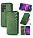 SoFetch Groen Geometrisch Bookcase Hoesje voor de Samsung Galaxy S24 Ultra