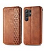 SoFetch Bruin Geometrisch Bookcase Hoesje voor de Samsung Galaxy S24 Ultra