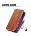 SoFetch Bruin Geometrisch Bookcase Hoesje voor de Samsung Galaxy S24 Ultra