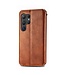 SoFetch Bruin Geometrisch Bookcase Hoesje voor de Samsung Galaxy S24 Ultra