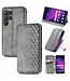 SoFetch Grijs Geometrisch Bookcase Hoesje voor de Samsung Galaxy S24 Ultra