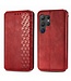 SoFetch Rood Geometrisch Bookcase Hoesje voor de Samsung Galaxy S24 Ultra