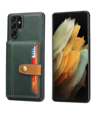 SoFetch Groen Pasjeshouder Backcover Hoesje Samsung Galaxy S24 Ultra