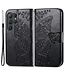 SoFetch Zwart Vlinder Bookcase Hoesje voor de Samsung Galaxy S24 Ultra