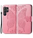 SoFetch Roze Vlinder Bookcase Hoesje voor de Samsung Galaxy S24 Ultra
