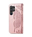 SoFetch Rozegoud Vlinder Bookcase Hoesje voor de Samsung Galaxy S24 Ultra