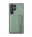 SoFetch Groen Pasjeshouder Carbon Backcover Hoesje voor de Samsung Galaxy S24 Ultra