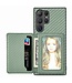 SoFetch Groen Pasjeshouder Carbon Backcover Hoesje voor de Samsung Galaxy S24 Ultra