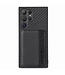 SoFetch Zwart Pasjeshouder Carbon Backcover Hoesje voor de Samsung Galaxy S24 Ultra