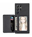 SoFetch Zwart Pasjeshouder Carbon Backcover Hoesje voor de Samsung Galaxy S24 Ultra