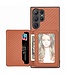 SoFetch Bruin Pasjeshouder Carbon Backcover Hoesje voor de Samsung Galaxy S24 Ultra