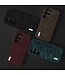 Abeel Bordeaux Rood Litchee Backcover Hoesje voor de Samsung Galaxy S24 Ultra