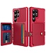 SoFetch Rood Pasjeshouder Houder Hybride Hoesje voor de Samsung Galaxy S24 Ultra