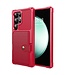 SoFetch Rood Pasjeshouder Houder Hybride Hoesje voor de Samsung Galaxy S24 Ultra